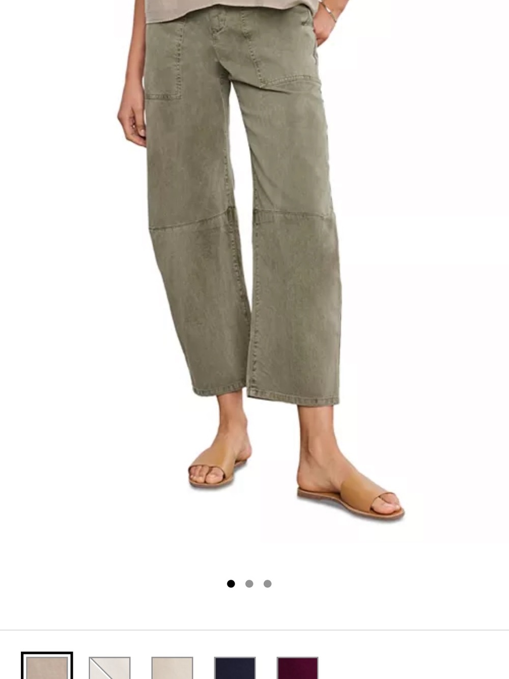 Velvet by Graham & Spencer Brylie Pant Olive Green Wide-Leg Utility Jeans